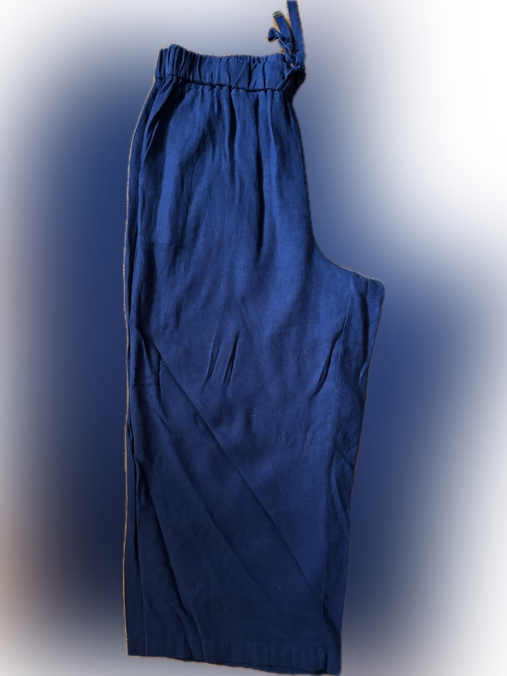 Michael Kors Navy Blue Linen Crop Pants